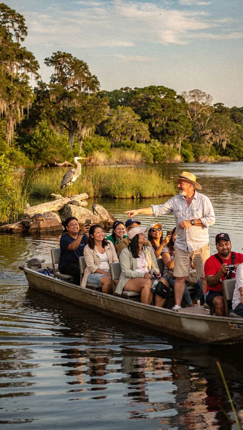 Группа туристов, наслаждающихся традиционной южной кухней на открытом воздухе.